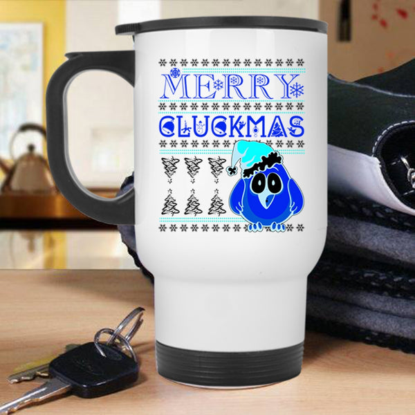 Cute Christmas Gift For Farmer Travel Mug, Merry Cluckmas Mug