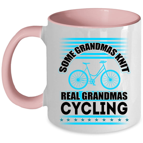 Real Grandmas Cycling Coffee Mug, Some Grandmas Knit Accent Mug
