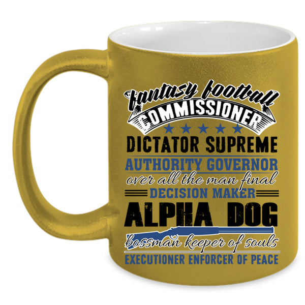 Gift For Dad Coffee Mug, Fantasy Football Commissioner Accent Mug