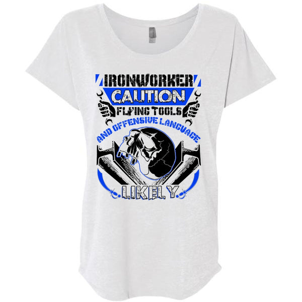 Ironworker Caution Flying Tools T Shirt, I Love Ironworker T Shirt, Awesome T-Shirts