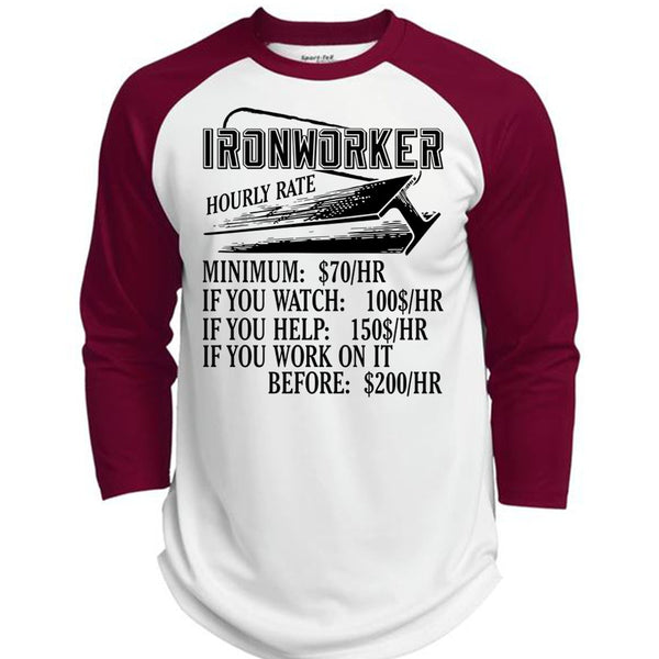 Ironworker Hourly Rate T Shirt, I Love Ironworker T Shirt, Awesome T-Shirts  (Polyester Game Baseball Jersey)