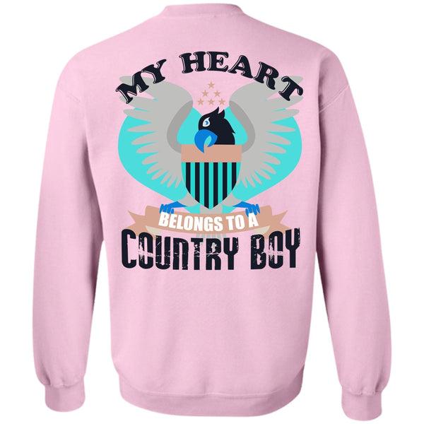 I Love Veteran T Shirt, My Heart Belongs To A Country Boy Sweatshirt