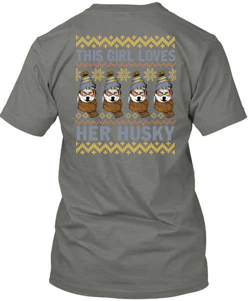 This Girl Loves Her Husky T Shirt, This Girl Loves Christmas T Shirt