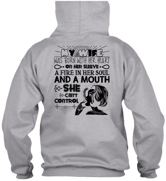 My Wife Was Born With Her Heart T Shirt, I Love Wife T Shirt