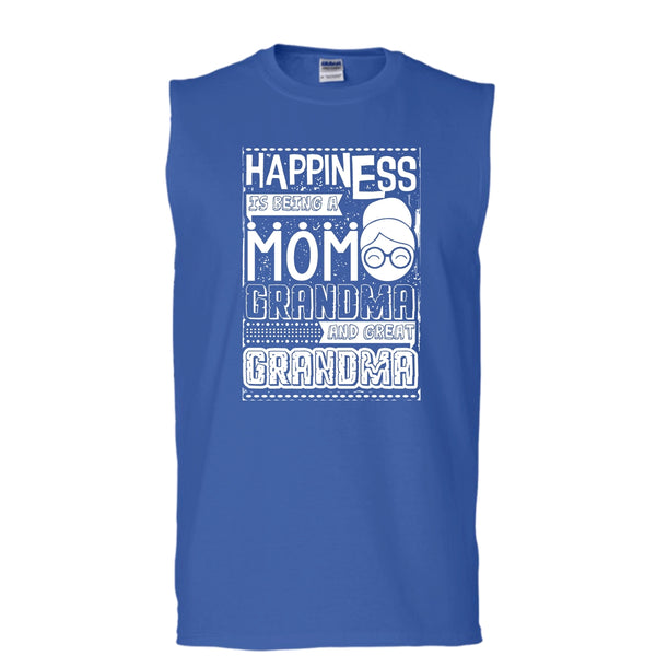 Happiness Is Being A Mom T Shirt, Grandma Tank Top (Men's Cotton Sleeveless)