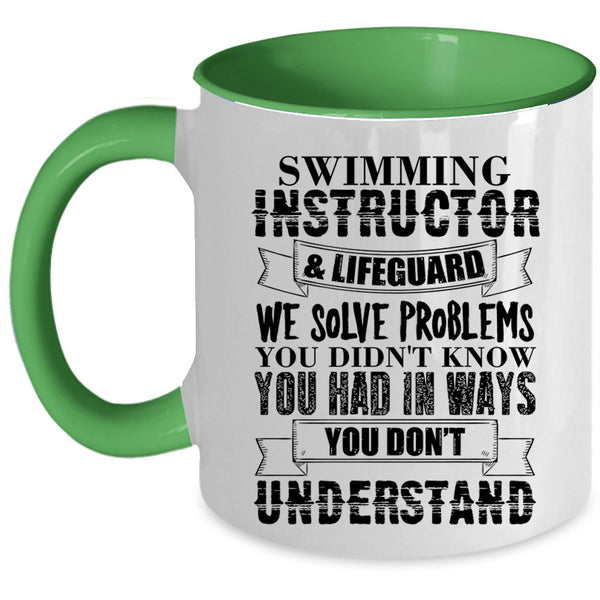 Cool Instructor Coffee Mug, Swimming Instructor And Lifeguard Accent Mug