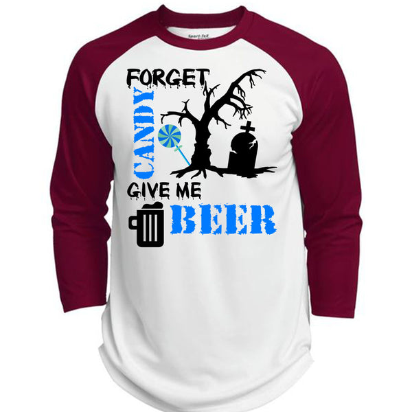 Forget Candy Give Me Beer T Shirt, Wait For Halloween T Shirt, Awesome T-Shirts  (Polyester Game Baseball Jersey)
