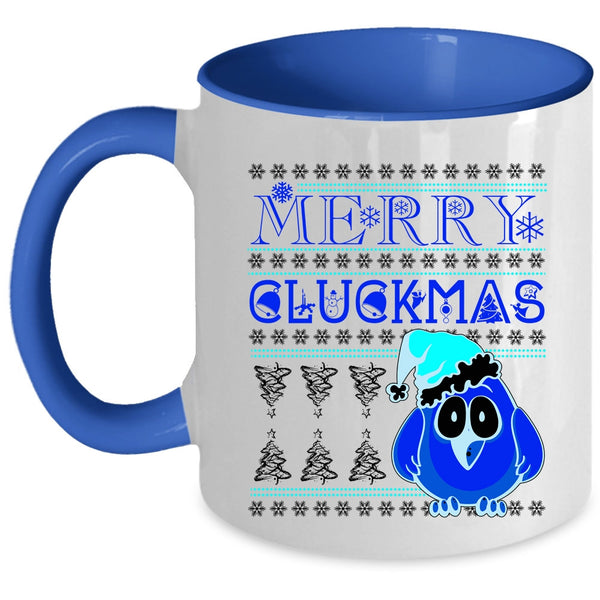 Cute Christmas Gift For Farmer Coffee Mug, Merry Cluckmas Accent Mug