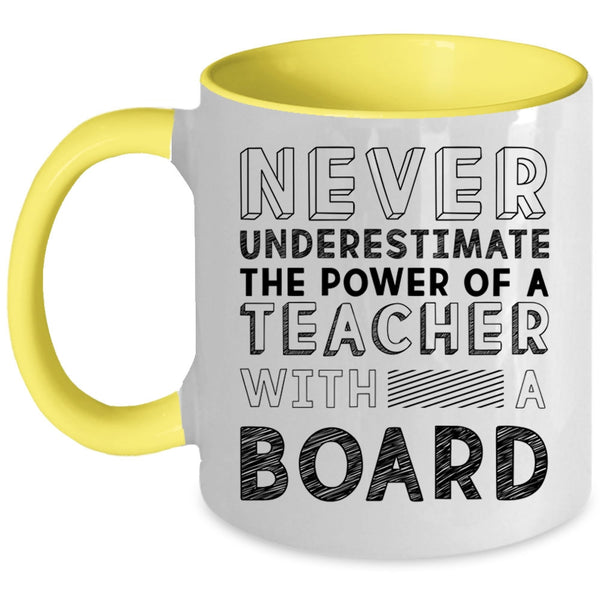 Awesome Teacher Coffee Mug, The Power Of A Teacher With A Board Accent Mug