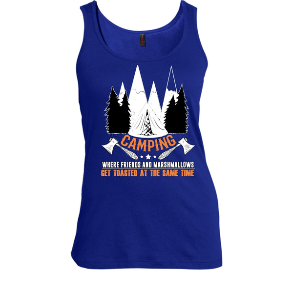 Camping T Shirt, Where Friends And Marshmalows Tank Top