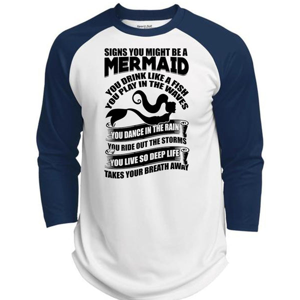 Signs You Might Be A Mermaid T Shirt, I Love Fishing T Shirt, Awesome T-Shirts  (Polyester Game Baseball Jersey)