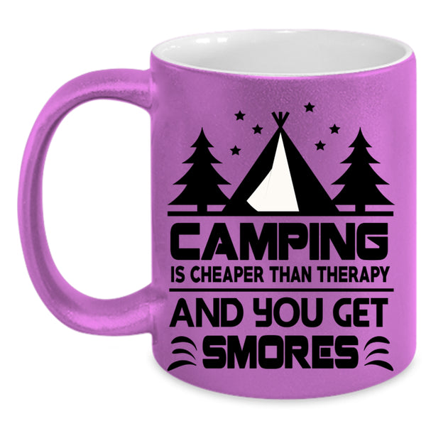 Cute Gift For Camper Coffee Mug, Camping Is Cheaper Accent Mug