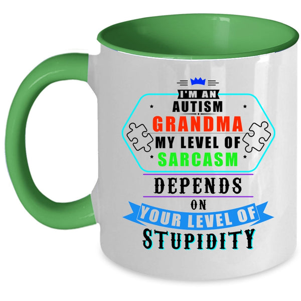 Cute Autism Grandma Coffee Mug, I'm An Autism Grandma Accent Mug