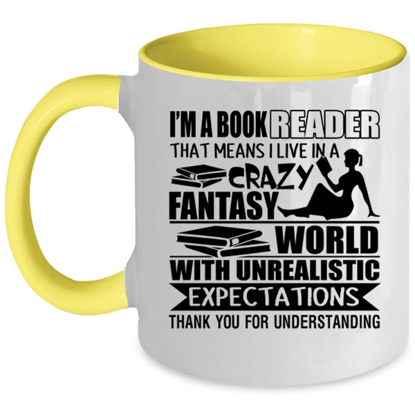 Cute Gift For Booker Coffee Mug, I'm A Book Reader Accent Mug