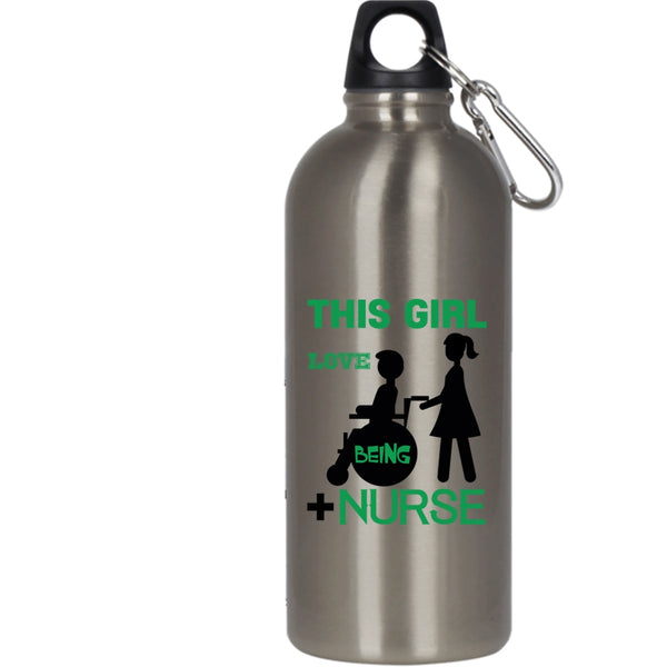 This Girl Love Being Nurse 20 oz Stainless Steel Bottle,Funny Gift For Daughter Outdoor Sports Water Bottle