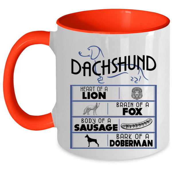 Body Of A Sausage Coffee Mug, Dachshund Accent Mug