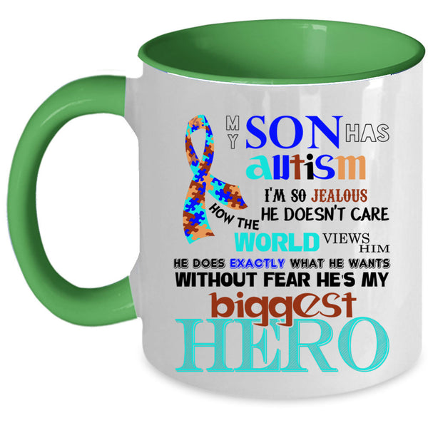 Cute Gift For Autism Mom Coffee Mug, My Son Has Autism Accent Mug