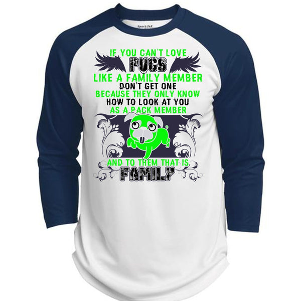 You Can't Love Pugs T Shirt, I Love Pug T Shirt, Awesome T-Shirts  (Polyester Game Baseball Jersey)
