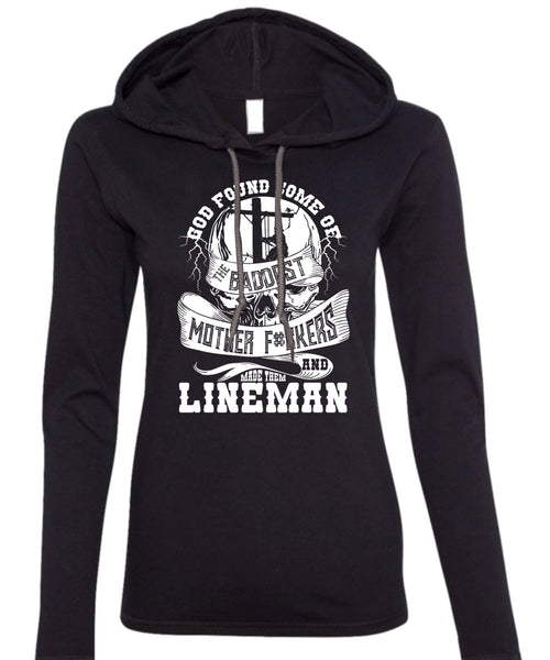 Made Them Lineman T Shirt, The Baddest Mother T Shirt (Anvil Ladies Ringspun Hooded)