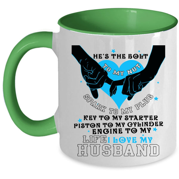 Cute Gift For Wedding Coffee Mug, I Love My Husband Accent Mug