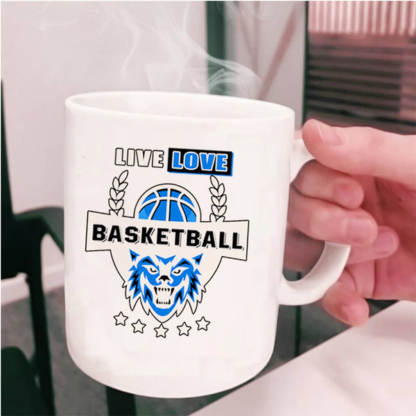 Cool Basketball Player Coffee Mug, Live Love Basketball Cup