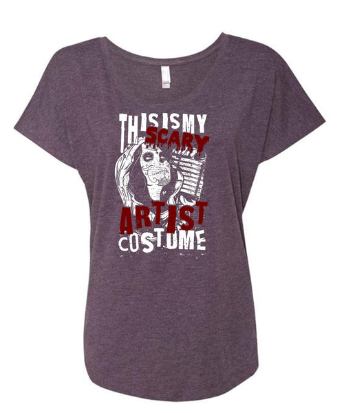 This Is My Scary Artist Costume T Shirt, Being A Hair Stylist T Shirt, Cool Shirt (Ladies' Triblend Dolman Sleeve)