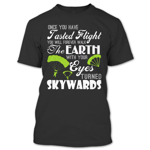 A black t-shirt with the shopify logo