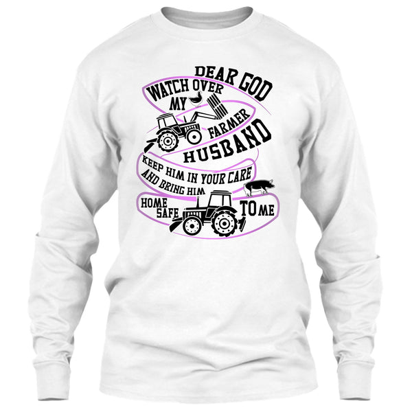 Watch Over My Farmer Husband T Shirt, I'm A Farmer's Wife T Shirt