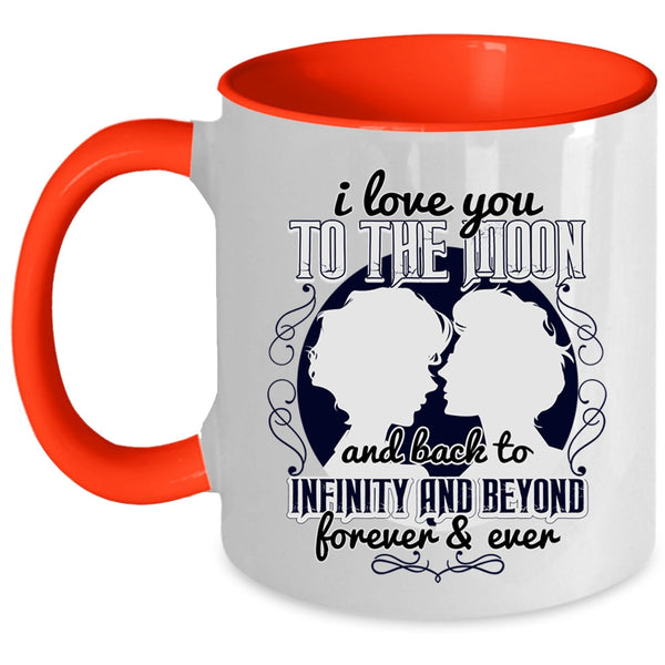 Cool Couple Coffee Mug, I Love You To The Moon And Back Accent Mug