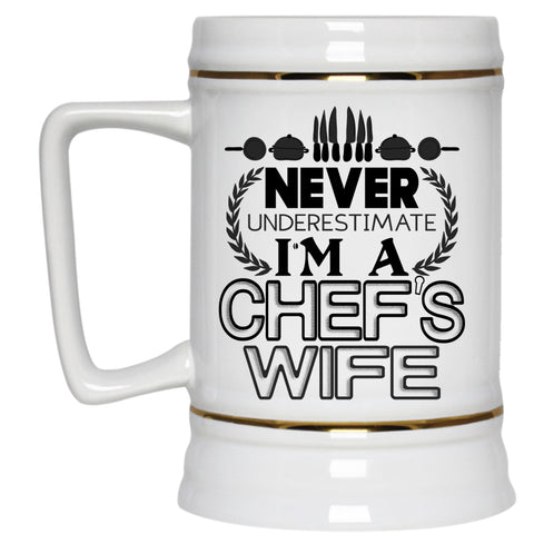 Cool Just Married Beer Stein 22oz, I'm A Chef's Wife Beer Mug