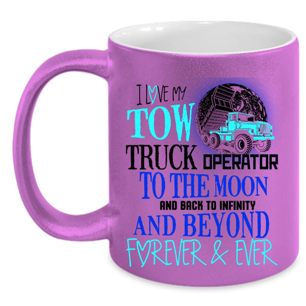 Cute Love Coffee Mug, I Love My Tow Truck Operator Accent Mug
