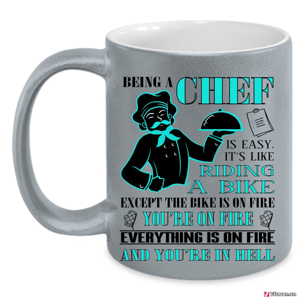 Being A Chef Cup, It's Like Riding A Bike Mug, Cool Chef Cup