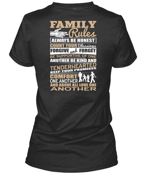 Family Rules T Shirt, Forgive And Forget T Shirt