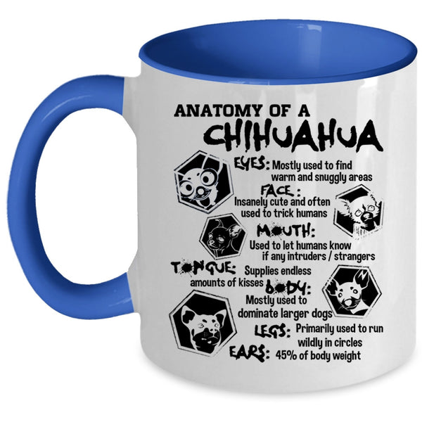 Chihuahua Lovers Coffee Mug, Anatomy Of A Chihuahua Accent Mug
