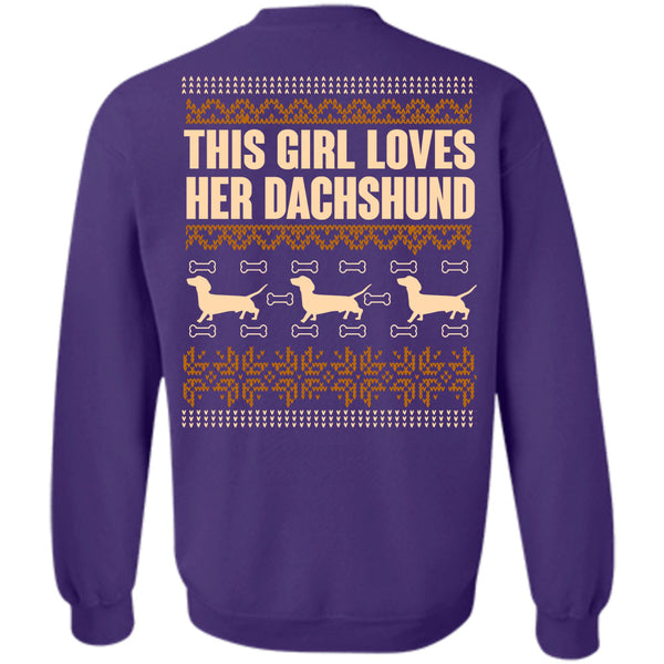 I Love Dachshund T Shirt, This Girl Loves Christmas Sweatshirt