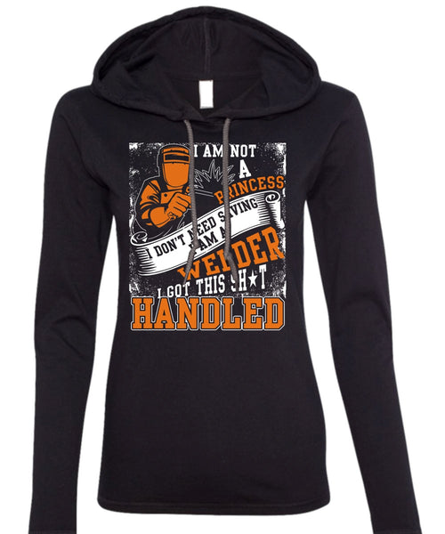 I Am A Welder T Shirt, I Love Welder T Shirt (Anvil Ladies Ringspun Hooded)