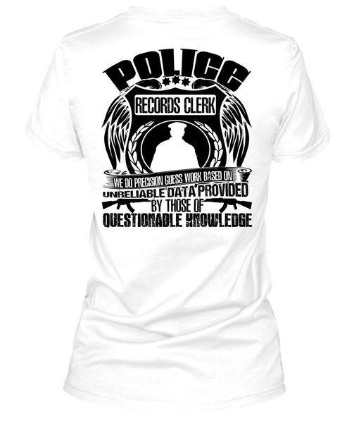 Police Records Clerk T Shirt, I Love Police T Shirt
