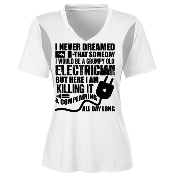 Grumpy Old Electrician T Shirt, I Love Electrician T Shirt, Awesome T-Shirts
