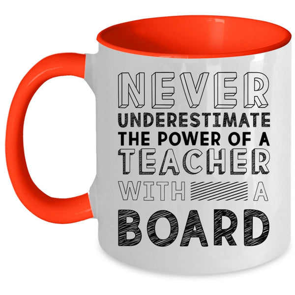 Awesome Teacher Coffee Mug, The Power Of A Teacher With A Board Accent Mug