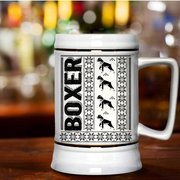 Christmas Gift For Daughter Beer Stein 22oz, Cute Boxer Beer Mug