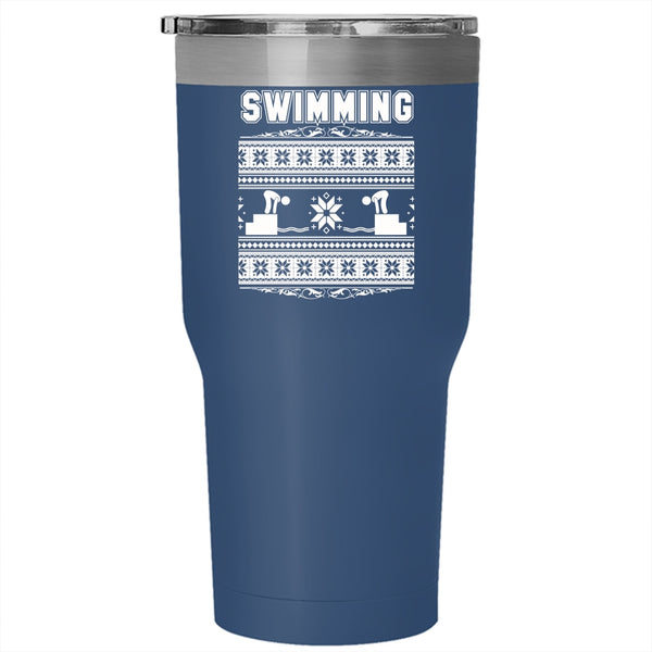 Swimming Tumbler 30 oz Stainless Steel, Noel Christmas Travel Mug