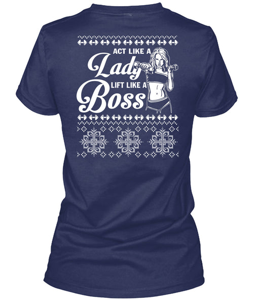 Active Like A Lady Lift Like A Boss T Shirt, This Girl Loves Christmas T Shirt