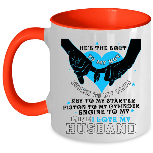 Cute Gift For Wedding Coffee Mug, I Love My Husband Accent Mug