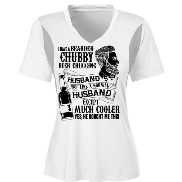 I Have A Bearded Chubby Beer Chugging Husband T Shirt, I Love Wife T Shirt, Awesome T-Shirts