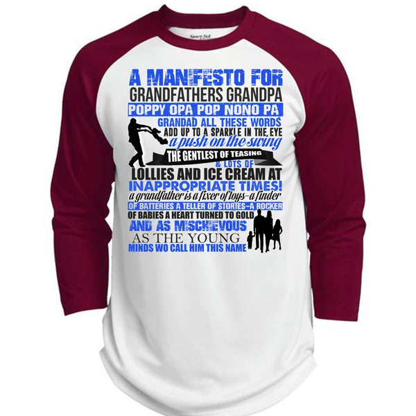 A Manifesto For Grandfathers Grandpa T Shirt, I Love My Kid T Shirt, Awesome T-Shirts  (Polyester Game Baseball Jersey)