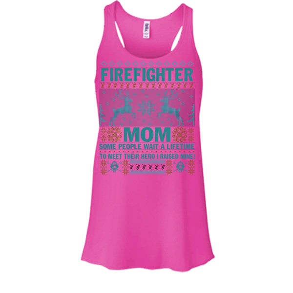 Firefighter Mom T Shirt, Merry Christmas Gift Tank Top