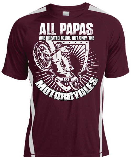 Coolest Ride Motorcycles T Shirt, All Papas Are Created Equal T Shirt, Cool Shirt
