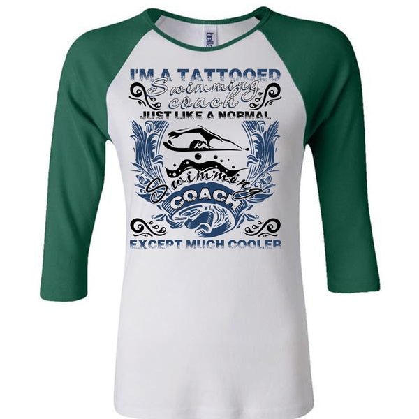 I'm A Tattooed Swimming Coach T Shirt, I Love Swimming T Shirt, Awesome T-Shirts