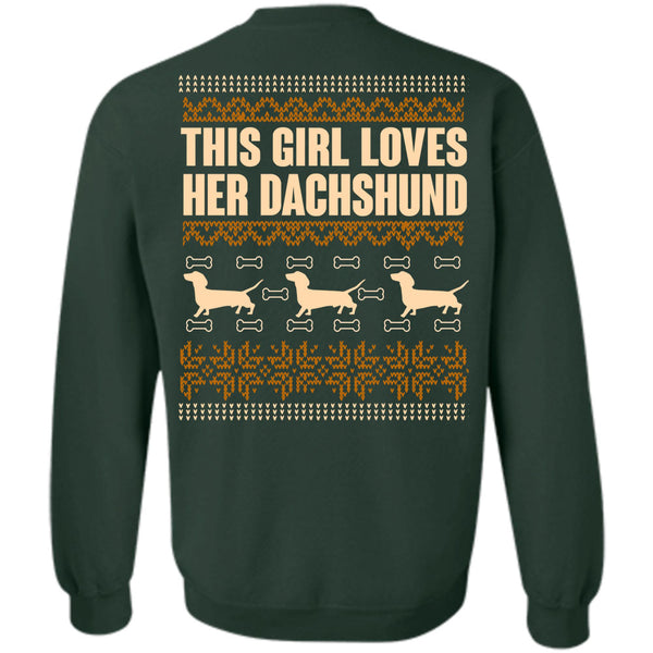 I Love Dachshund T Shirt, This Girl Loves Christmas Sweatshirt