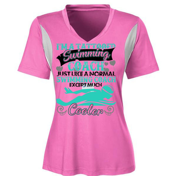 I'm A Tattooed Swimming Coach T Shirt, I Love Swimmer T Shirt, Awesome T-Shirts